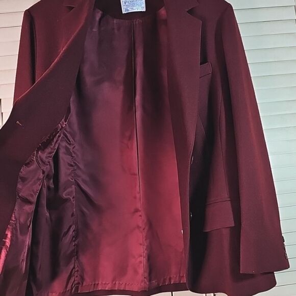 Blazer By Pendleton Virgin Wool Burgandy Size 8 Office Wear - Picture 6 of 7